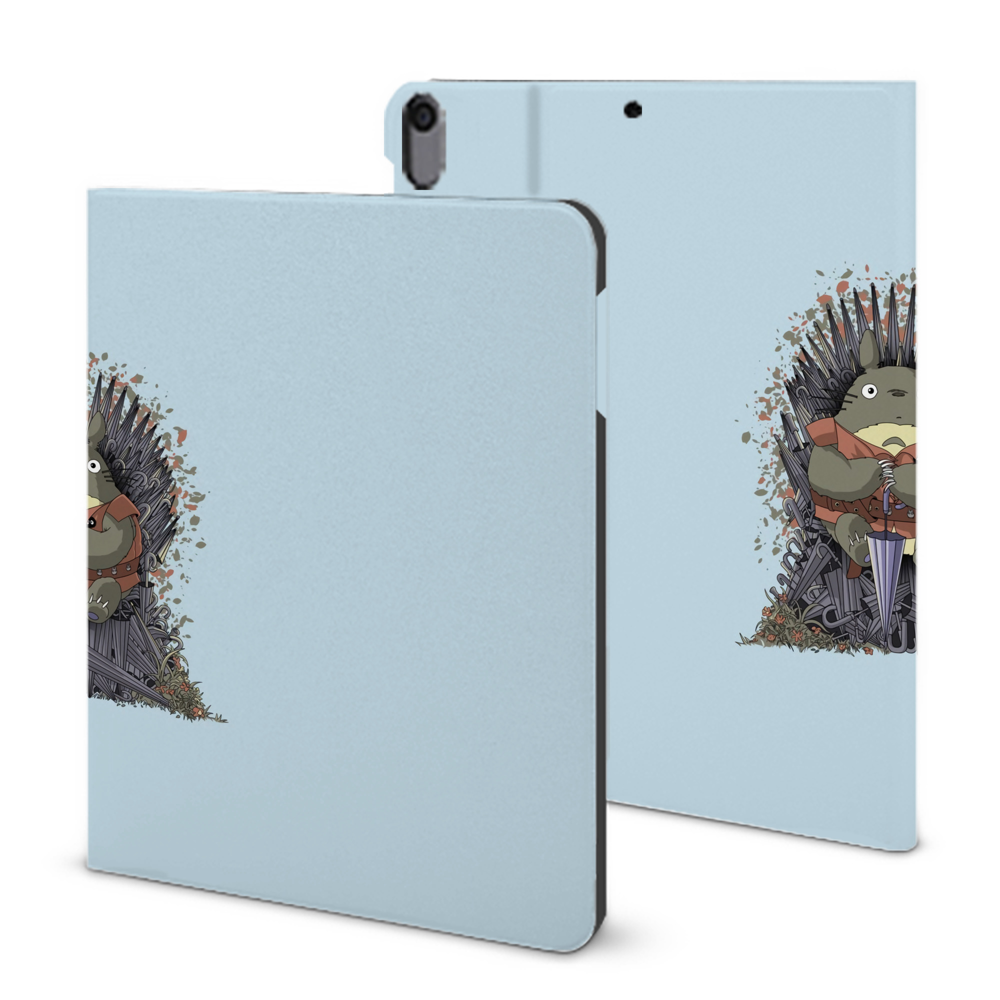 （画像用） となりのトトロ 草壁メイ 草壁サツキ My Neighbor Totoro Satsuki Kusakabe Mei Kusakabe IPad ケース ブック型 PUレザー TPU 耐衝撃 軽量 薄型 ペン収納なし 全面保護 IPad 各モデル対応
